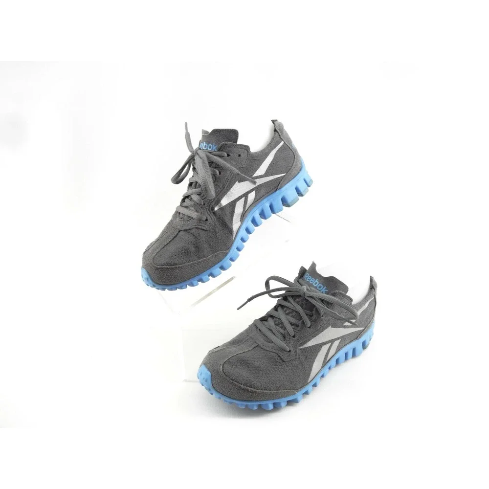 Reebok Real Flex Gray Blue Running Athletic Shoes Sneakers Women's Sz‎ 5